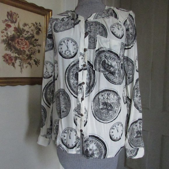 ANTHROPOLOGIE Horological Long Sleeve Button Down Shirt - Picture 1 of 7